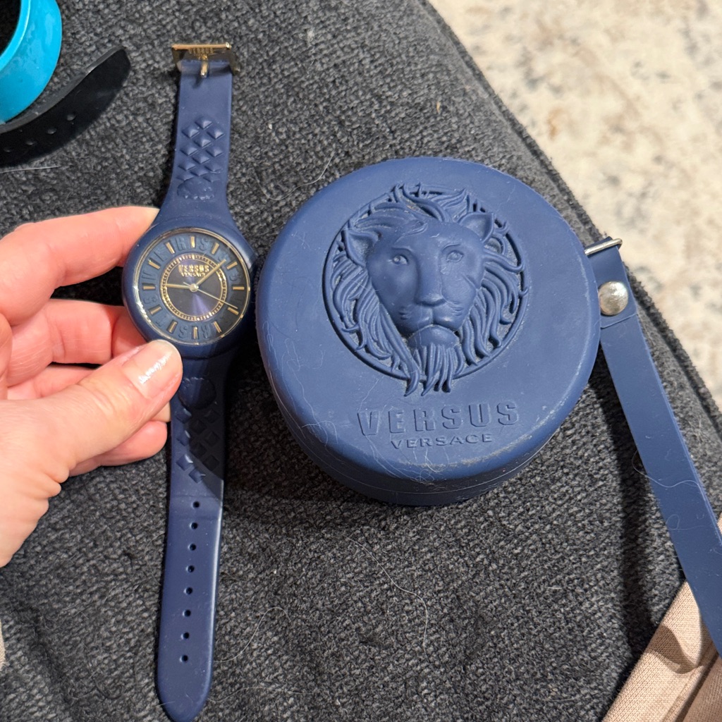 Versus Versace Navy Watch With Lion Case